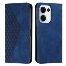 Per OPPO Reno13 5G Global Diamond Splicing Skin Feel Custodia magnetica in pelle per telefono (blu)