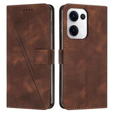 Per OPPO Reno13 5G Global Dream Triangle Custodia in pelle con cordino (marrone)
