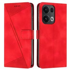 Per OPPO Reno13 Pro Global Dream Triangle Custodia in pelle per telefono con cordino (rosso)