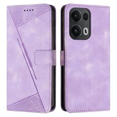 Per OPPO Reno13 Pro Global Dream Triangle Custodia in pelle per telefono con cordino (viola)