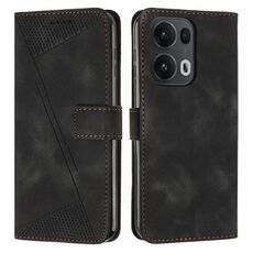Per OPPO Reno13 Pro Global Dream Triangle Custodia in pelle con cordino (nero)