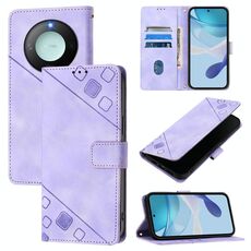 Per Honor X9c Smart 5G Custodia per telefono in pelle goffrata effetto pelle globale (viola chiaro)