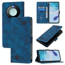 Per Honor X9c Smart 5G Custodia per telefono in pelle goffrata effetto pelle globale (blu)