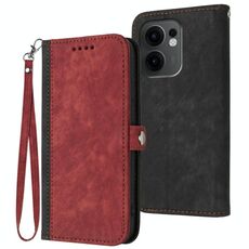 Per OPPO Reno13 F 4G / 5G Custodia in pelle con cinturino a doppia piega con fibbia laterale (rosso)