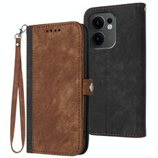 Per OPPO Reno13 F 4G / 5G Custodia in pelle con cinturino a doppia piega con fibbia laterale (marrone)
