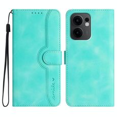 Per OPPO Reno13 F 4G / 5G Custodia in pelle con motivo a cuore (azzurro chiaro)