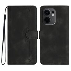 Per OPPO Reno13 F 4G / 5G Custodia in pelle con motivo a cuore (nero)