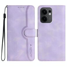 Per OPPO Reno13 F 4G / 5G Custodia in pelle con motivo a cuore (viola)