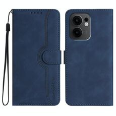 Per OPPO Reno13 F 4G / 5G Custodia in pelle con motivo a cuore (blu reale)