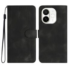 Per Tecno Spark 30C 5G / Pop 9 5G Custodia in pelle con motivo a cuore (nero)