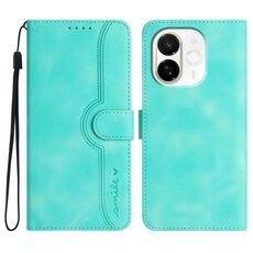 Per Tecno Spark 30C 5G / Pop 9 5G Custodia in pelle con motivo a cuore (azzurro chiaro)