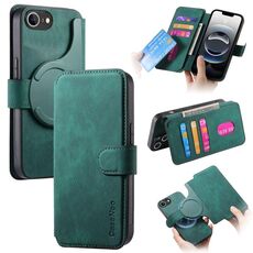 Per iPhone 16e CaseNeo MagSafe RFID Antifurto Retro Custodia in Pelle per Telefono (Verde)