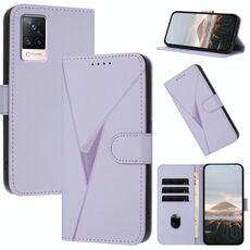 Per vivo S9 Custodia per telefono in pelle con fibbia a motivo triangolare (viola chiaro)