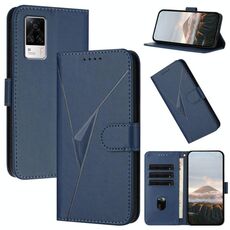 Per vivo S9e Custodia per telefono in pelle con fibbia a motivo triangolare (blu reale)