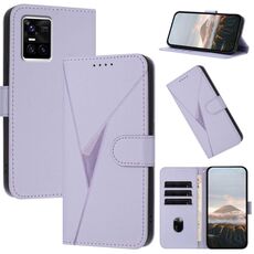 Per vivo S10 / S10 Pro Custodia per telefono in pelle con fibbia a motivo triangolare (viola chiaro)