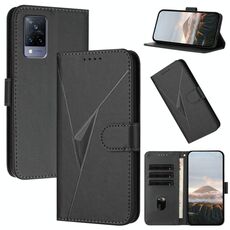 Per vivo V21 4G / 5G / V21s Custodia in pelle con fibbia a motivo triangolare (nero)