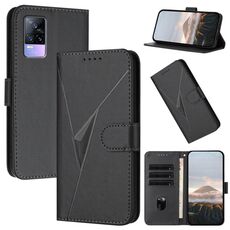 Per vivo V21e 4G / Y73 2021 Custodia in pelle con fibbia a motivo triangolare (nero)