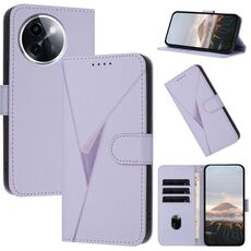 Per vivo Y200i Custodia per telefono in pelle con fibbia a motivo triangolare (viola chiaro)