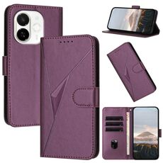 Per Tecno Spark 30C 5G / Pop 9 5G Custodia in pelle con fibbia a motivo triangolare (viola scuro)