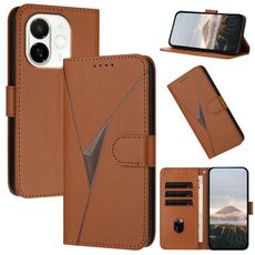 Per Tecno Spark 30C 5G / Pop 9 5G Custodia in pelle con fibbia a motivo triangolare (marrone)
