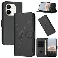 Per Tecno Spark 30C 5G / Pop 9 5G Custodia in pelle con fibbia a motivo triangolare (nero)