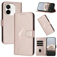 Per Tecno Spark 30C 5G / Pop 9 5G Custodia in pelle con fibbia a motivo triangolare (oro rosa)