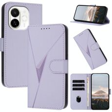Per Tecno Spark 30C 5G / Pop 9 5G Custodia in pelle con fibbia a motivo triangolare (viola chiaro)