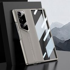 Per Samsung Galaxy Z Fold6 GKK Integrated Blade Custodia per telefono in pelle a copertura totale (grigio titanio)