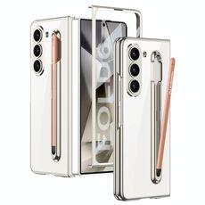 Per Samsung Galaxy Z Fold6 GKK Custodia per telefono PC integrata con slot per penna, penna inclusa (grigio titanio)