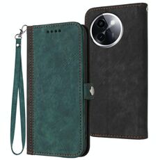 Per vivo Y200i Custodia in pelle con cinturino a doppia piega e fibbia laterale (verde scuro)
