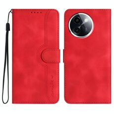Per vivo Y200i Custodia per telefono in pelle con motivo a cuore (rosso)
