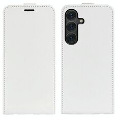 Per Samsung Galaxy S25+ 5G R64 Texture Custodia in pelle con flip verticale (bianco)