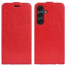 Per Samsung Galaxy S25+ 5G R64 Texture Custodia in pelle con flip verticale (rosso)