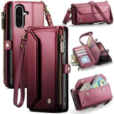 Per Samsung Galaxy A56 5G CaseMe C36 Porta carte con cerniera Portafoglio RFID Antifurto Custodia in pelle per telefono (rosso)