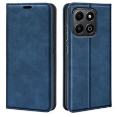 Custodia per telefono in pelle con ventosa magnetica retro-skin per Honor X6b (blu scuro)