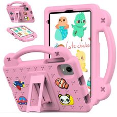 Per Alldocube iPlay 60 Mini Pro Custodia per tablet antiurto in EVA con supporto per bambini (rosa)