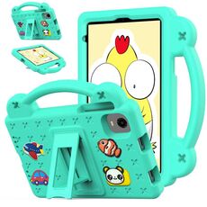 Per Alldocube iPlay 60 Mini Pro Custodia per tablet antiurto in EVA con supporto per bambini (verde menta)