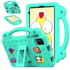 Per NEC Lavie Tab T11 T1155 2024 Custodia per tablet antiurto in EVA con supporto per bambini (verde menta)