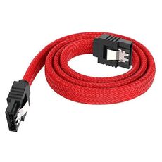 Cavo di alimentazione per disco rigido del computer con schermatura in alluminio intrecciato SATA3.0 da 0,5 m (rosso)