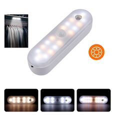 Lampada LED magnetica con sensore di movimento e ricaricabile, 20 LED, 3 temperature di colore A68-3A-11cm