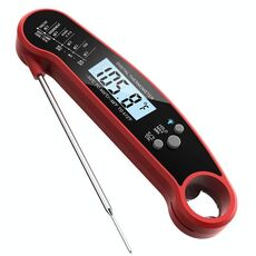 Schermo LCD digitale display pieghevole termometro per alimenti termometro da cucina barbecue (rosso)