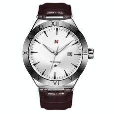 YAZOLE N953 Orologio da uomo semplice da lavoro Orologio da studente con calendario luminoso (bianco marrone)