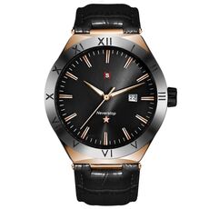 YAZOLE N953 Orologio da uomo semplice da lavoro Orologio da studente con calendario luminoso (oro nero)