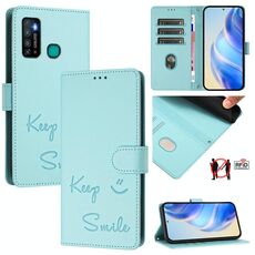 Per Tecno Camon 15 / 15 Air Smile Embossing RFID Custodia in pelle per telefono (verde menta)