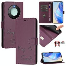 Per Honor X9c Smart 5G Smile Embossing RFID Custodia in pelle per telefono (viola)