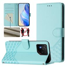Per Asus ROG Phone 9 / 9 Pro Custodia in pelle con stampa a nido d'ape RFID (verde menta)