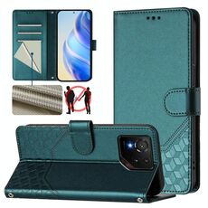 Per Asus ROG Phone 9 / 9 Pro Custodia in pelle con stampa a nido d'ape RFID (verde pavone)