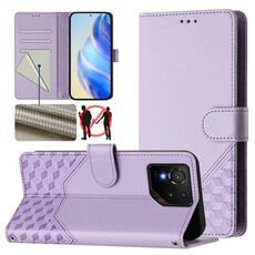 Per Asus ROG Phone 9 / 9 Pro Custodia in pelle con stampa a nido d'ape RFID (viola chiaro)