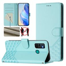 Per Tecno Camon 15 / 15 Air Custodia in pelle con stampa a nido d'ape RFID (verde menta)
