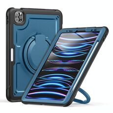 Per iPad Pro 11 2022 / Air 10.9 2022 Custodia per tablet ibrida a nido d'ape con supporto per maniglia e cinturino (blu navy)